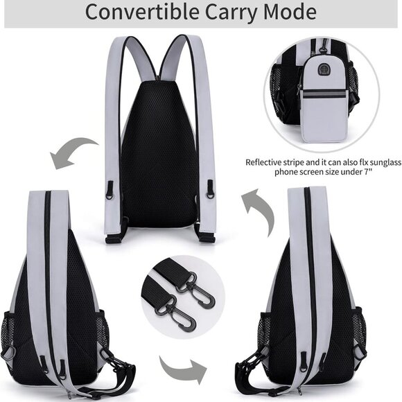 Stylish Anti-Theft Crossbody Bag with Detachable Phone Pouch - Travel Ready - Picture 5 of 7